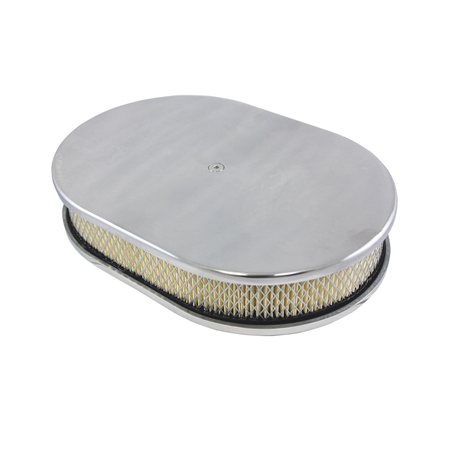 12" Smooth Polished Aluminum Oval Air Cleaner Kit