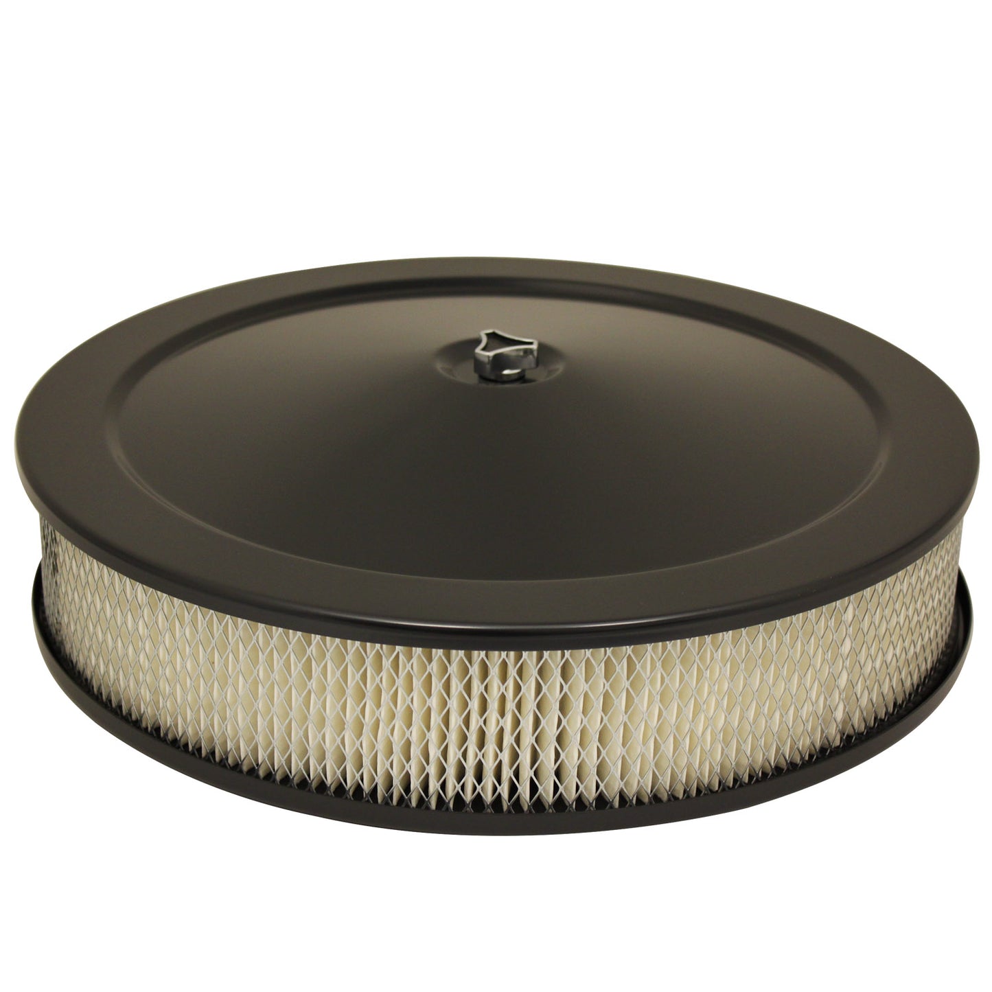 14" Black Muscle Car Air Filter Kit - Recessed Base