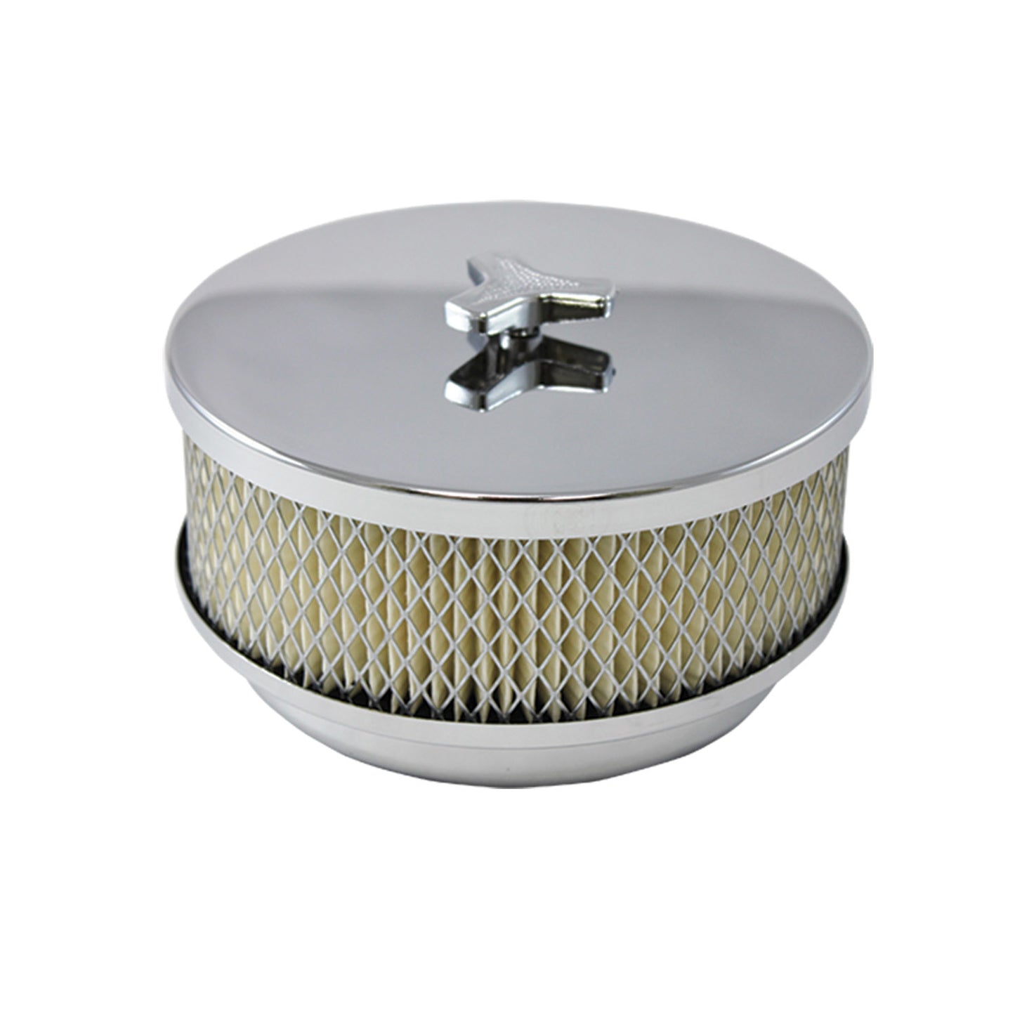 6-1/2" Chrome Flat Top Air Filter Kit