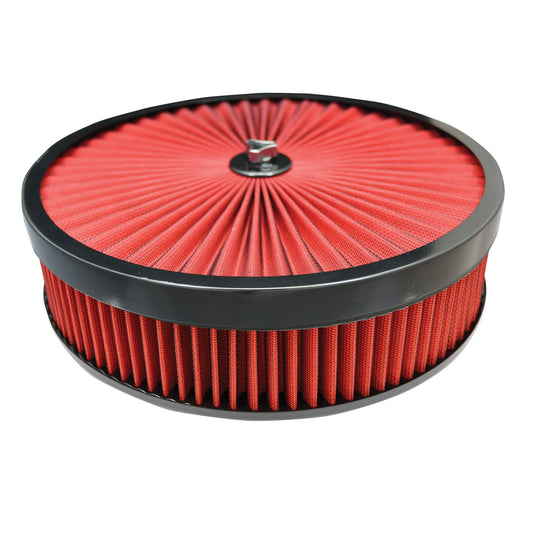 Red 14" Flow-Thru Air Filter Kit - Flat Base