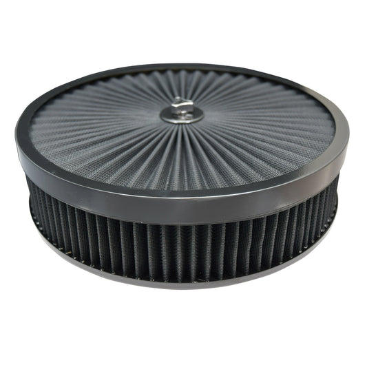 Black 14" Flow-Thru Air Filter Kit - Flat Base