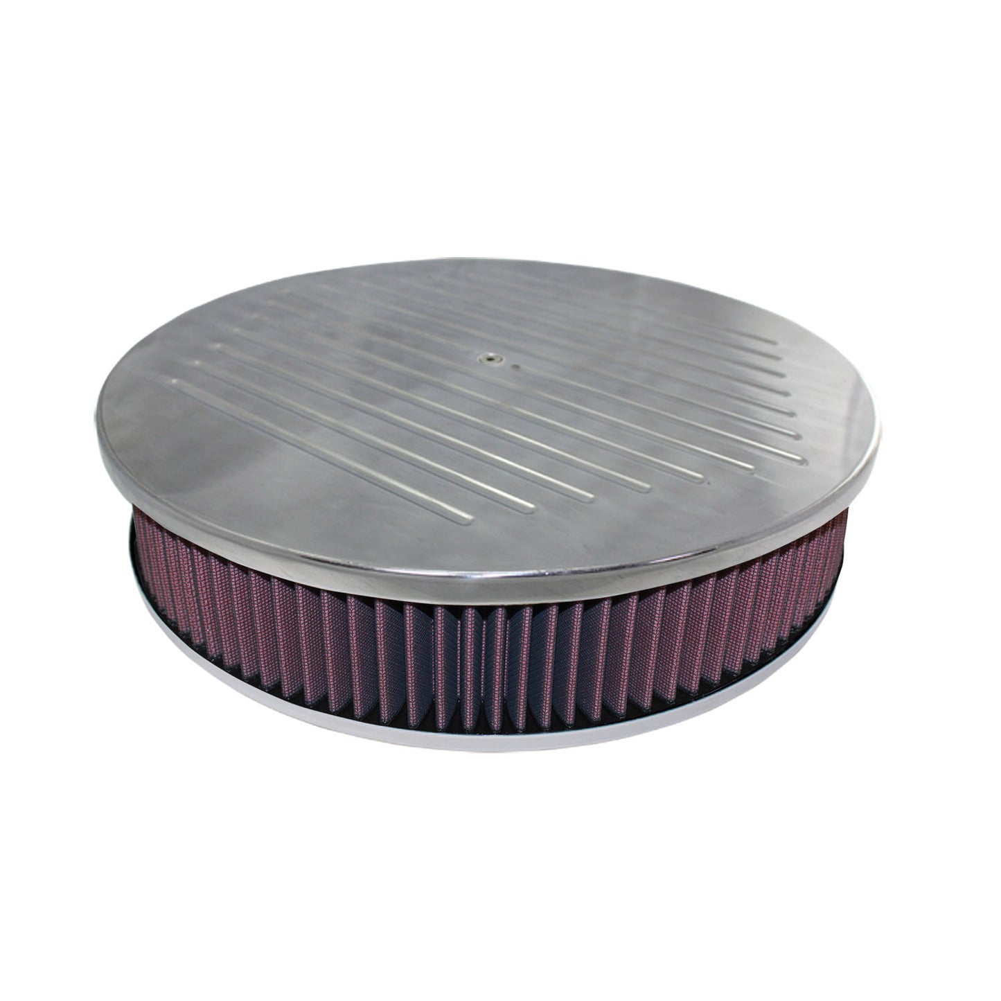 14" Ball Milled Polished Aluminum Air Filter Kit