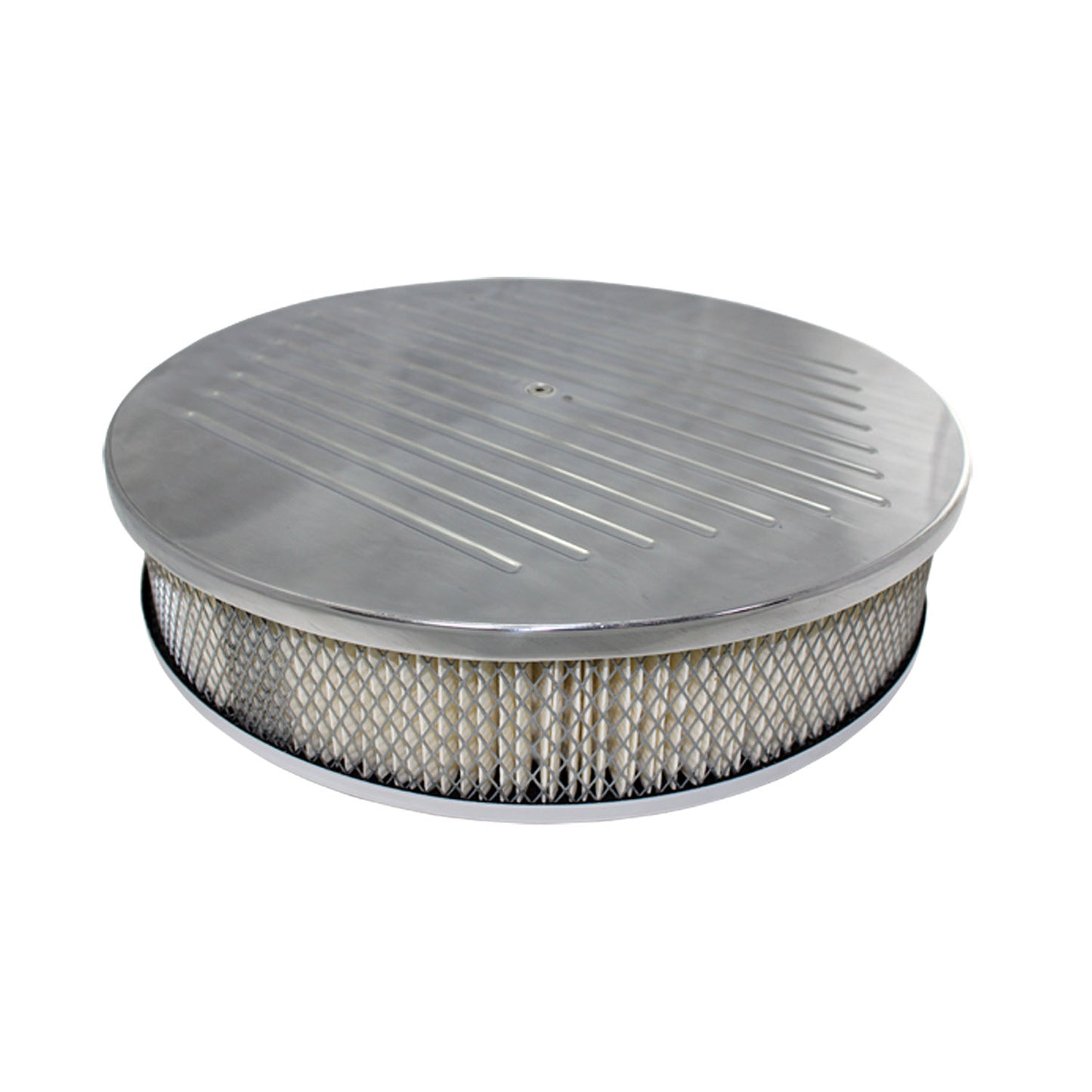 14" Ball Milled Polished Aluminum Air Filter Kit