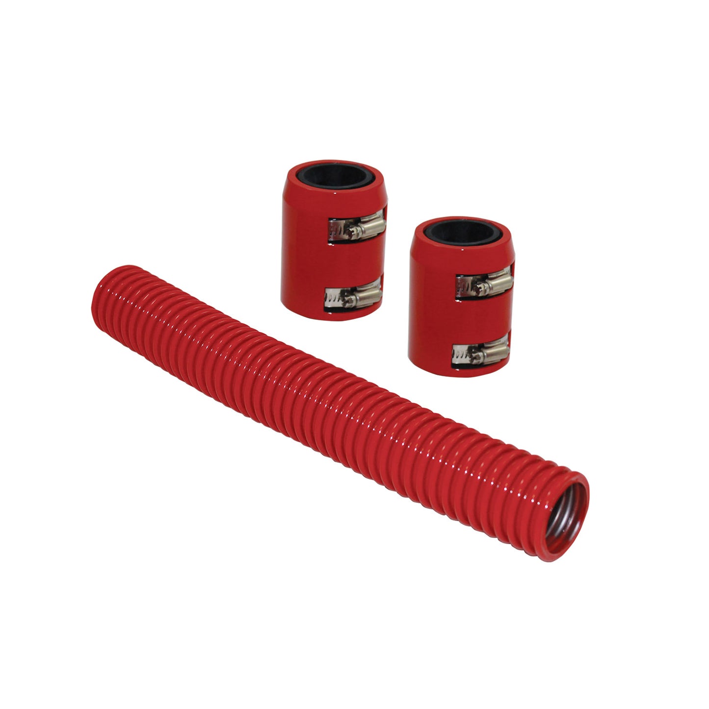 12' Red Stainless Steel Radiator Hose Kit