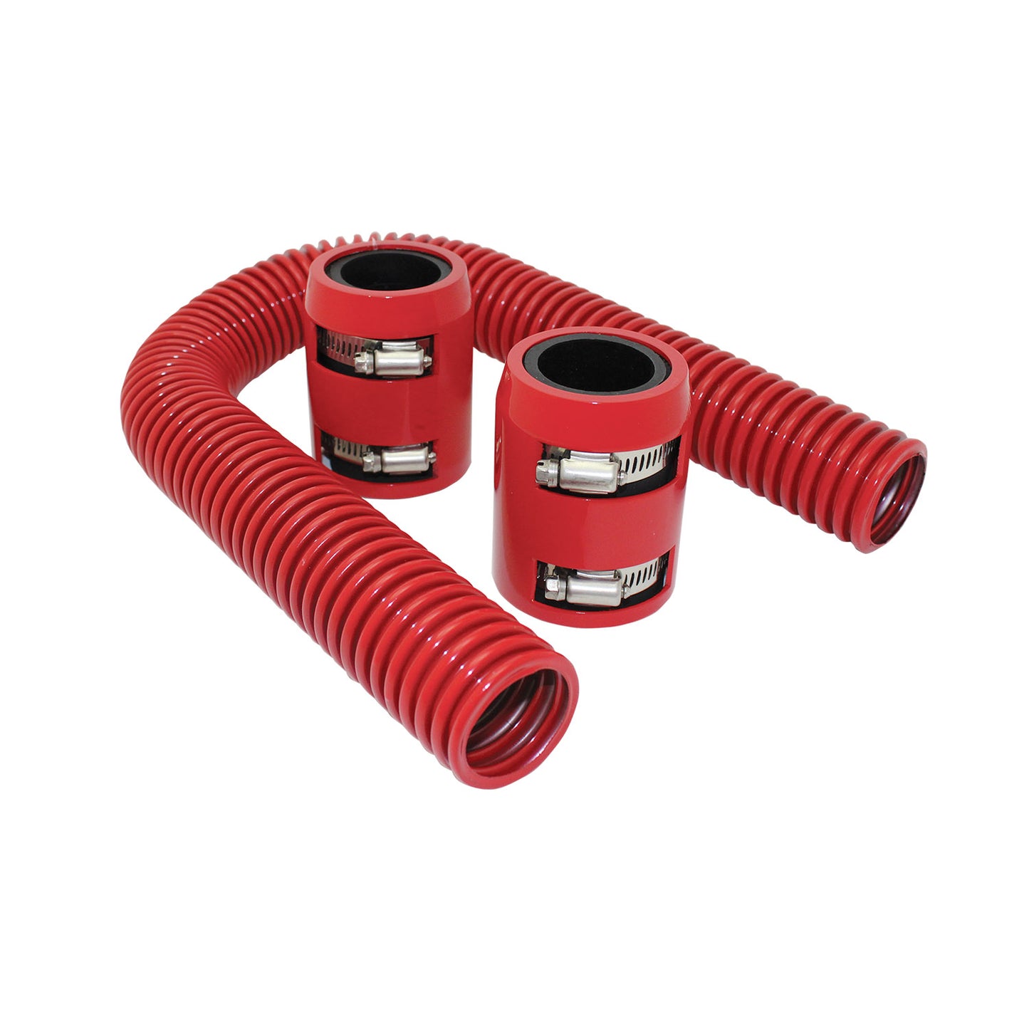 24" Red Stainless Steel Radiator Hose Kit