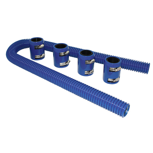 48" Blue Stainless Steel Radiator Hose Kit