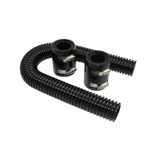 24" Black Stainless Steel Radiator Hose Kit