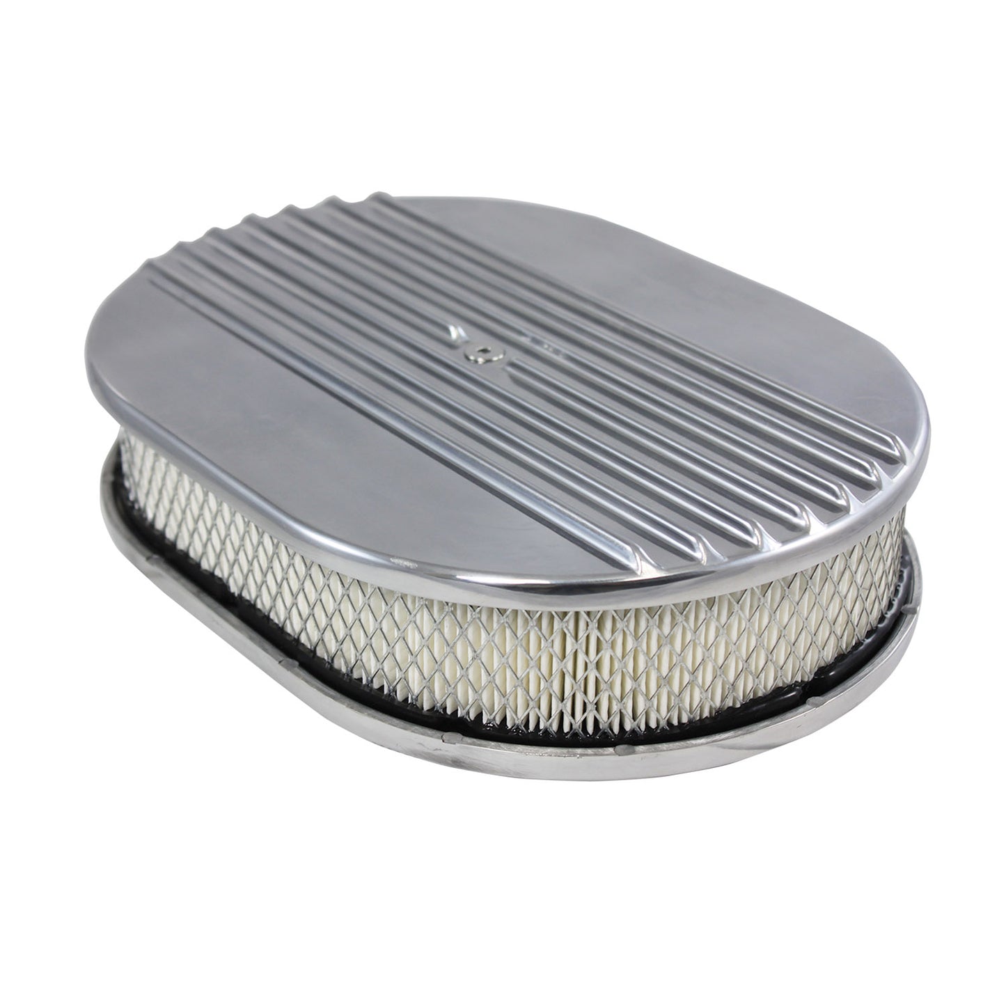 12" Half Finned Polished Aluminum Air Filter Kit