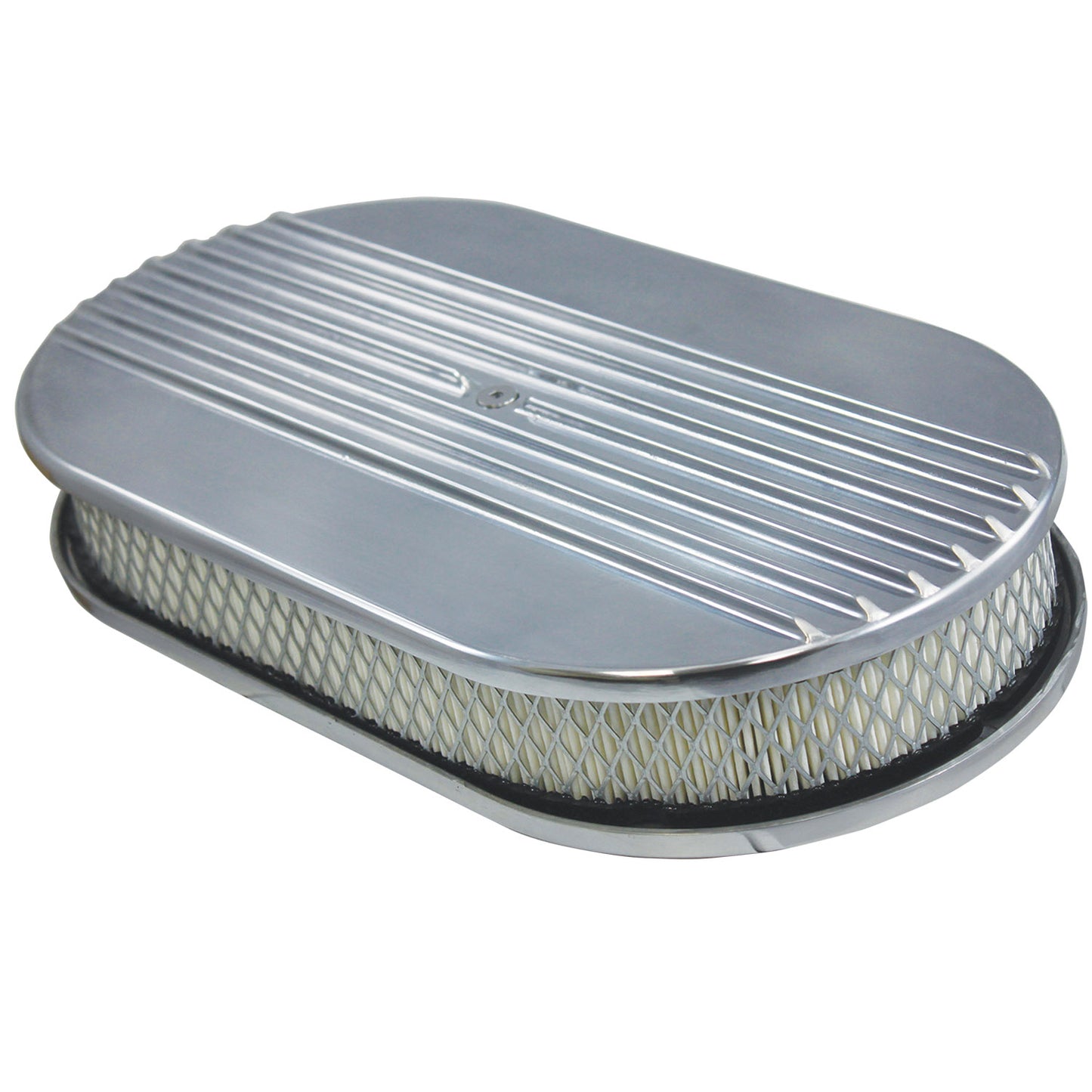 15" Half Finned Polished Aluminum Air Filter Kit