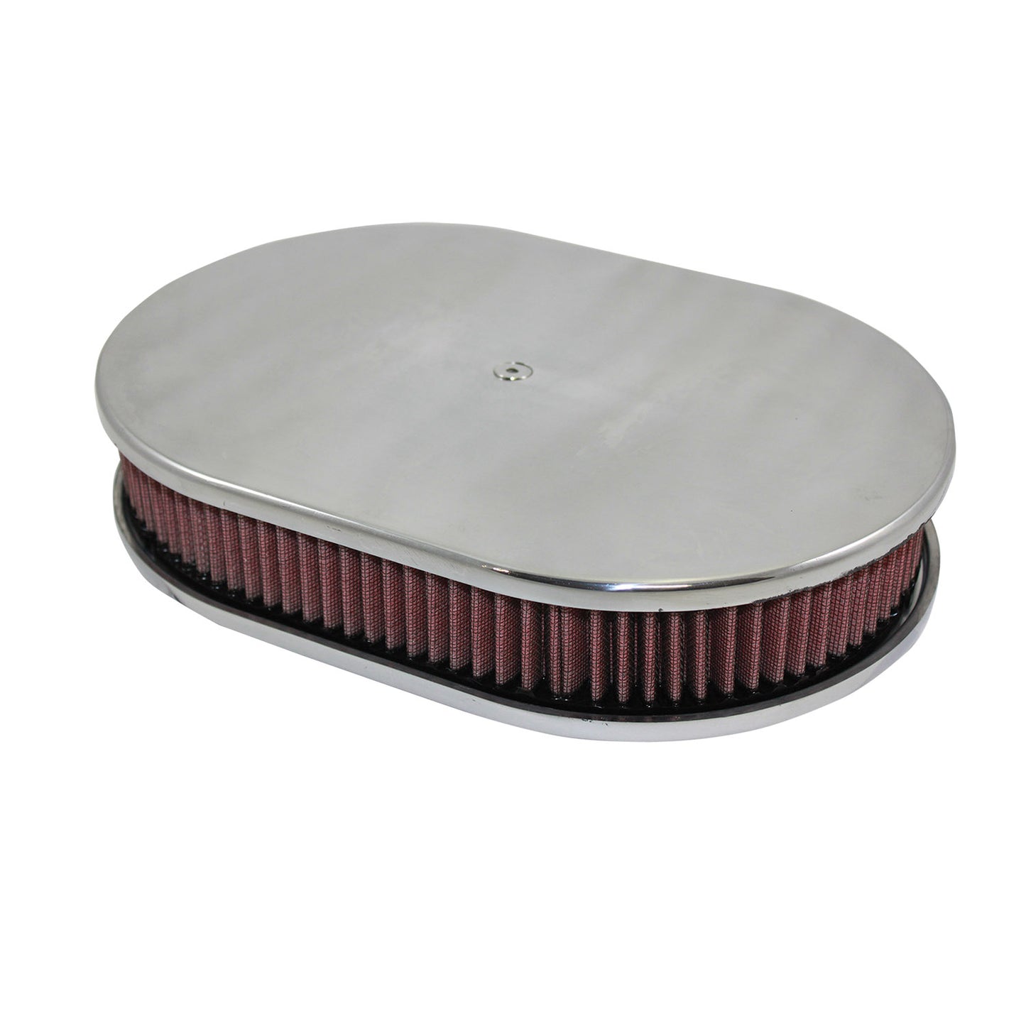 12" Smooth Polished Aluminum Oval Air Cleaner Kit