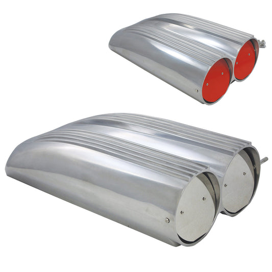 Polished Aluminum Dual Finned Hood Scoop