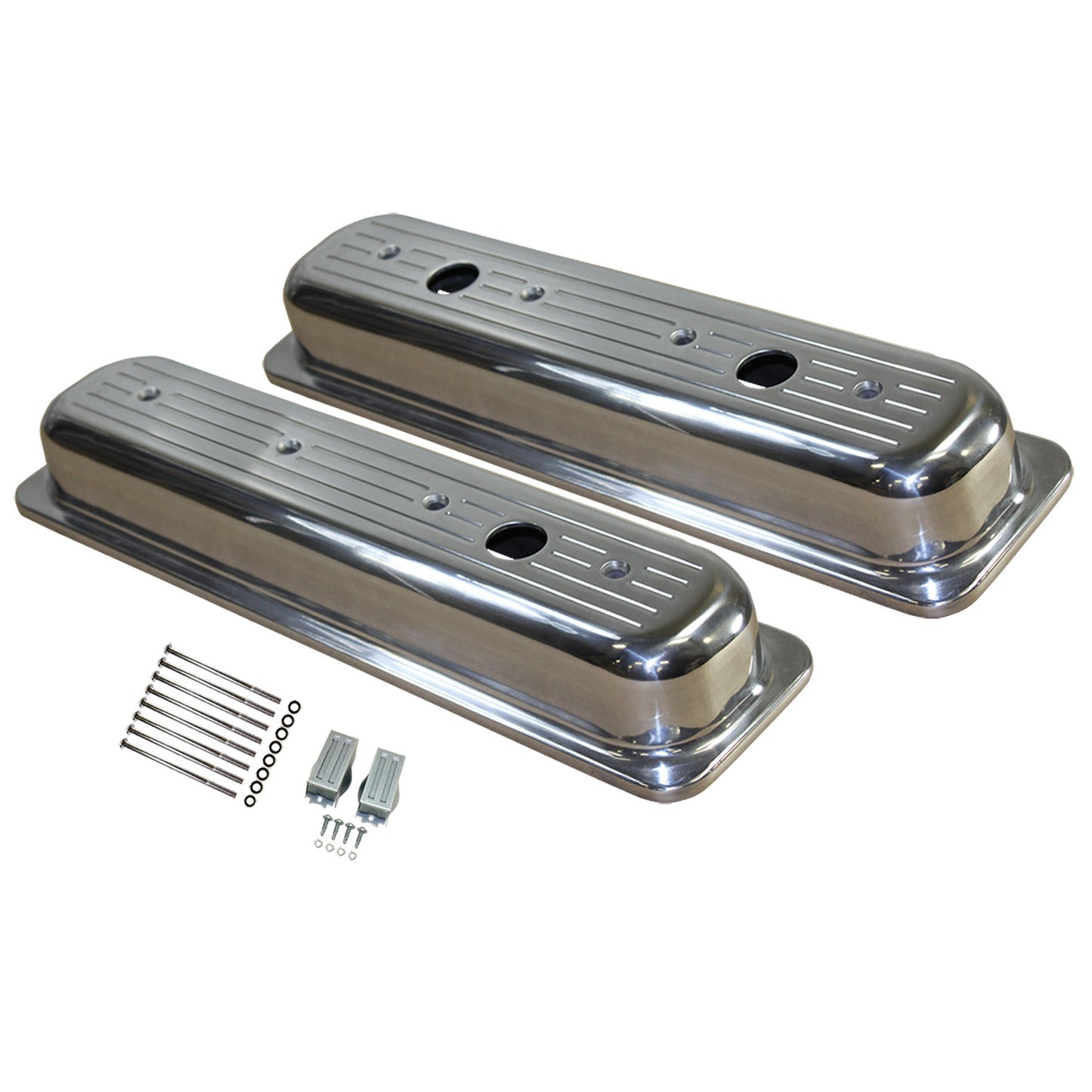 Small Block Chevrolet Polished Aluminum Valve Covers