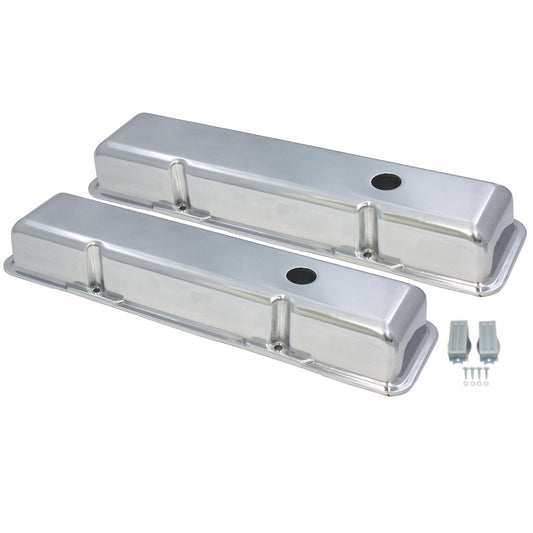 Small Block Chevrolet Polished Aluminum Valve Covers