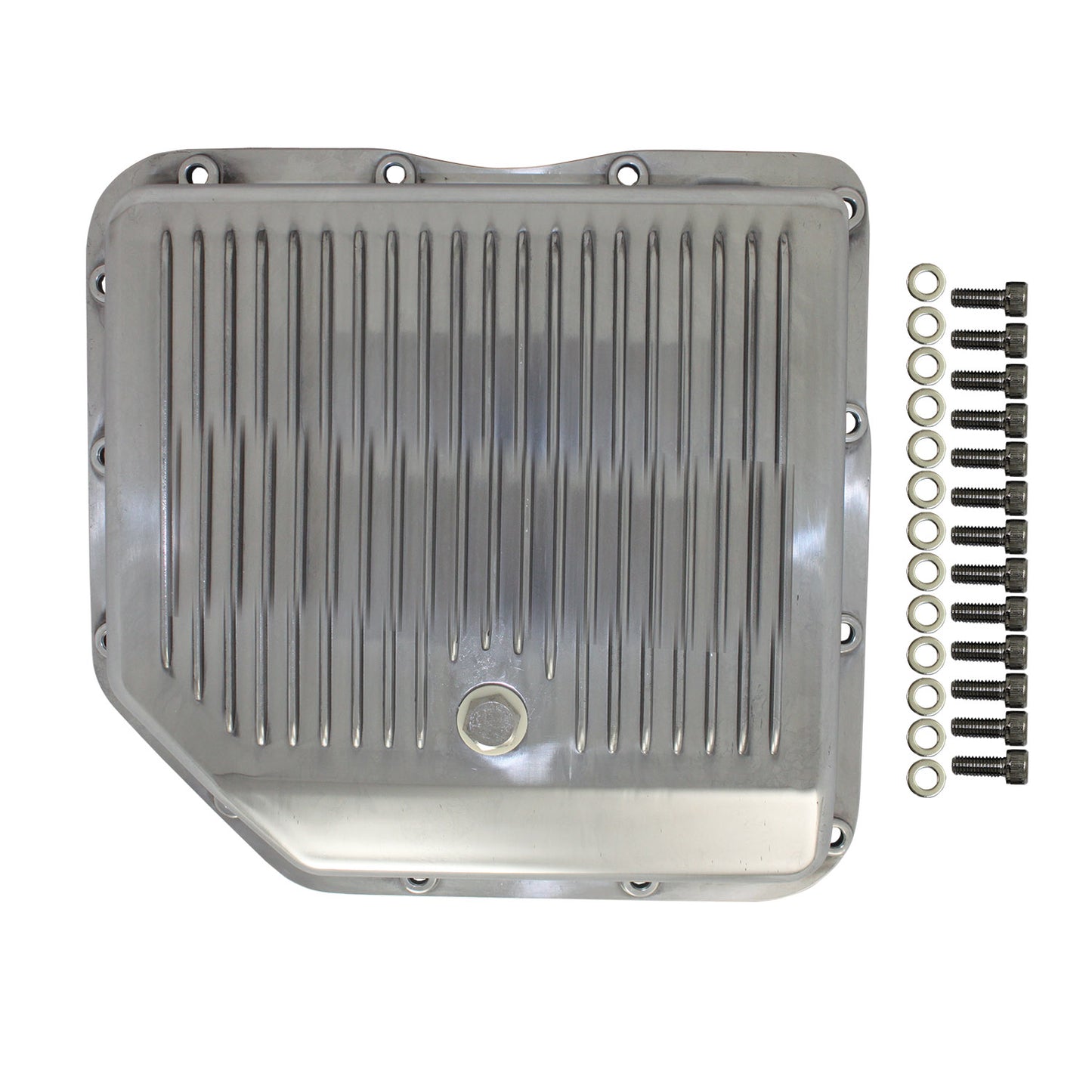 Turbo 350 Transmission Pan - Polished Finned Aluminum