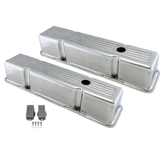 Small Block Chevrolet Polished Aluminum Valve Covers