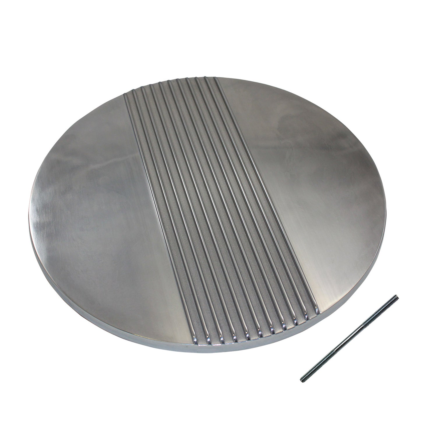 14" Retro Finned Polished Aluminum Air Filter Top