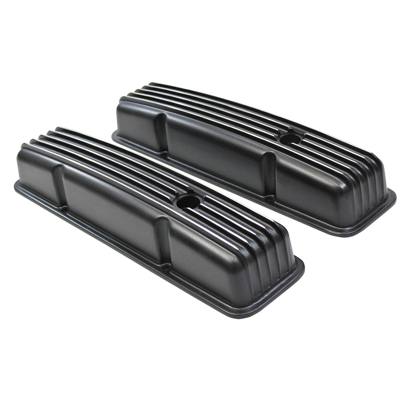 Chevrolet Small Block Black Aluminum Finned Valve Covers