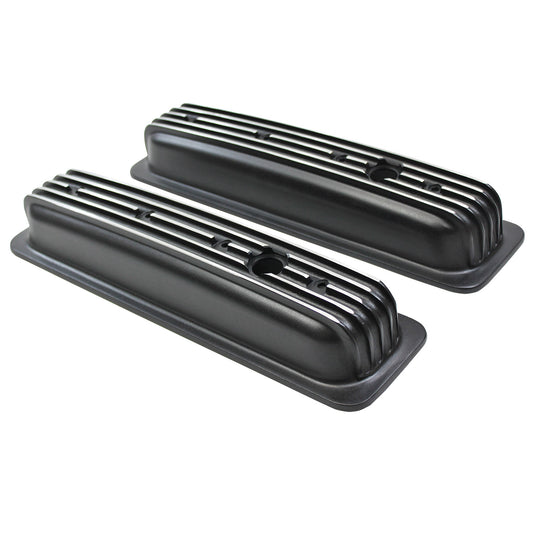 Chevrolet Small Block Black Aluminum Finned Valve Covers