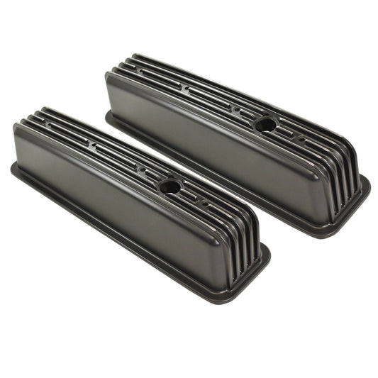 Chevrolet Small Block Black Aluminum Finned Valve Covers