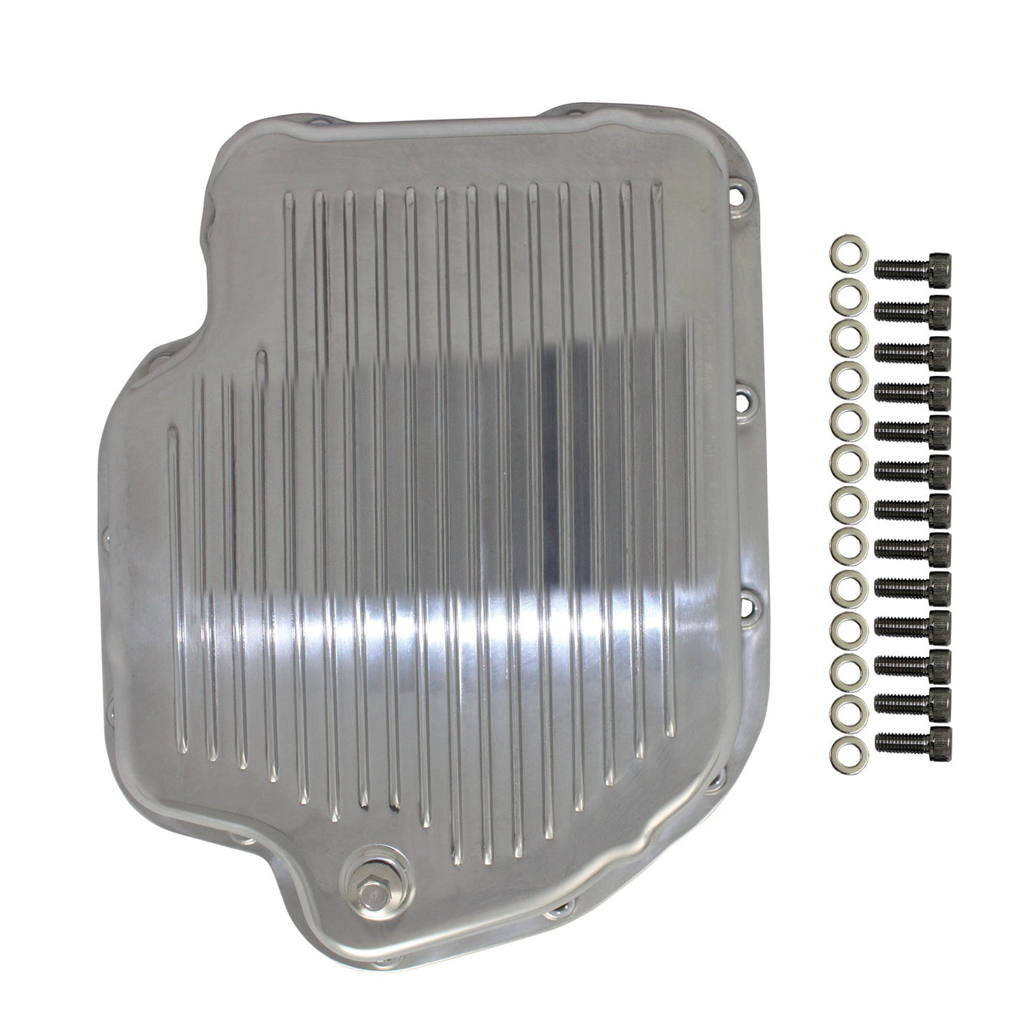 Turbo 400 Transmission Pan - Polished Finned Aluminum