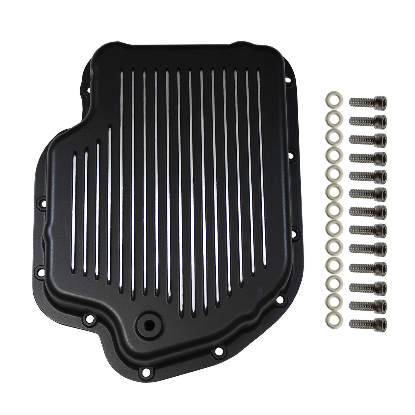 Turbo 400 Transmission Pan - Black Finned Aluminum